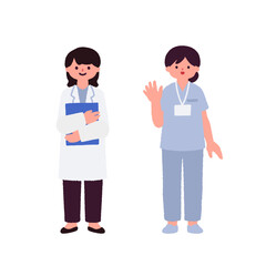 Obraz premium 医師・医療スタッフのイラスト / Medical Staff and Healthcare Workers