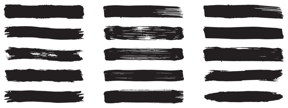 brush. Brush strokes vector. Set of text boxes. Paintbrush collection. Grunge design elements. Dirty texture banners. Set of rectrangle shape brush strokes. Painted rectangles and long strokes.