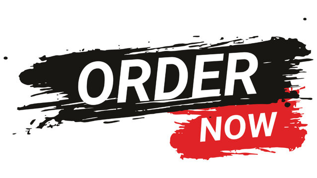 Order Now Call to Action Banner with Red and Black Brush Strokes