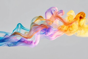 Vibrant colorful smoke swirling dynamically in air