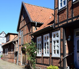 Historical Buildings in the Town Hitzacker at the River Elbe, Lower Saxony
