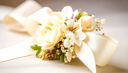 柔らかな光に包まれたコサージュ