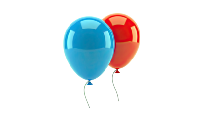 Two Balloons: Red and Blue