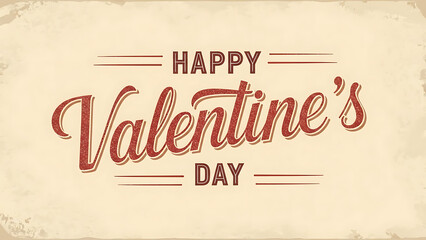 A festive Happy Valentine's Day message on a vintage background with red text