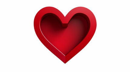 red heart on white background
