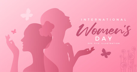 Flat design international women's day vector illustration