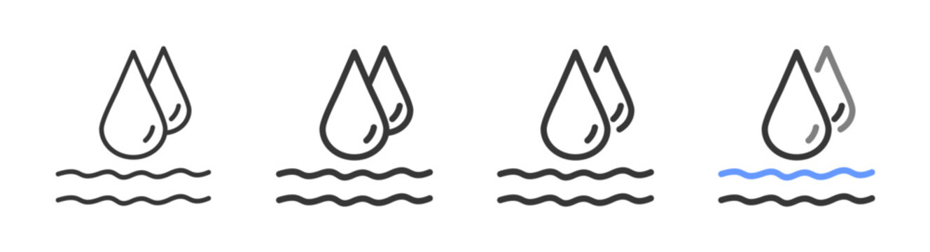 The Ultimate liquid Styles with Variations Line of icon set vector illustration