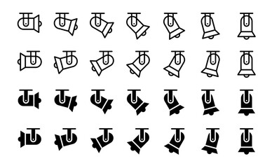 Spotlight icons set in multiple angles outline and solid style