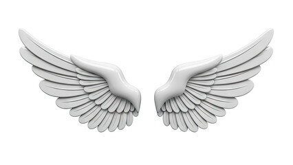 Obraz premium White Angel Wings on a White Background