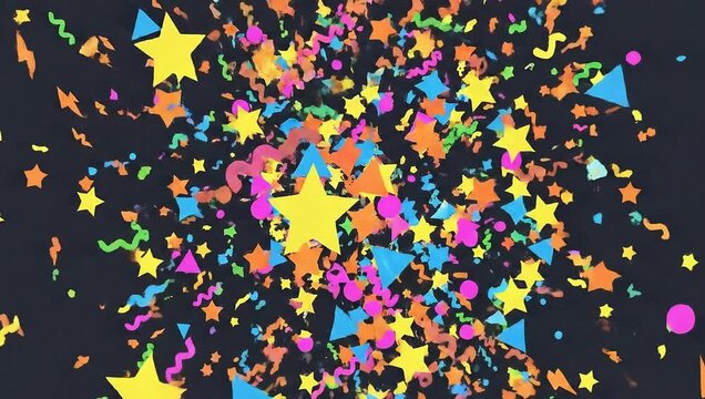 Colorful Confetti Explosion - A Vibrant Celebration of Shapes and Colors.