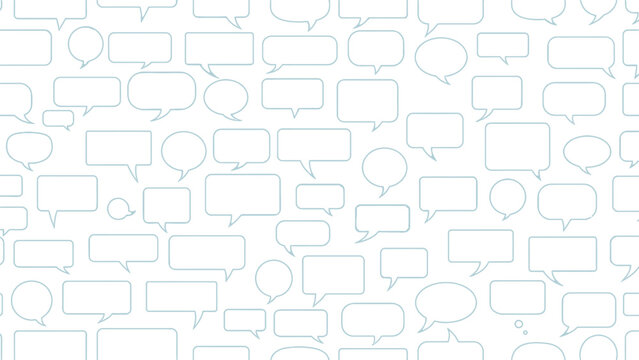 Blue Speech Bubble Pattern Background With Conversation Bubbles For Communication And Chat Design