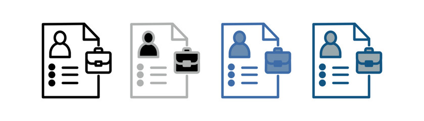 Obraz premium Employment icon set multiple style collection with paper, people and briefcase designs