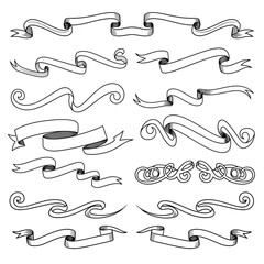 Elegant hand drawn banners for invitations and announcements offer a vintage charm, perfect for adding a touch of sophistication to your designs