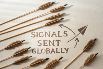 Arrows Sent Globally Signifying Communication Concepts