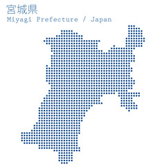 イラスト素材：日本地図　宮城県ベクターイラストマップ	

