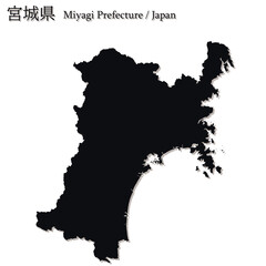 イラスト素材：日本地図　宮城県ベクターイラストマップ	
