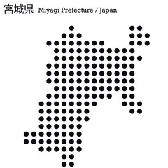イラスト素材：日本地図　宮城県ベクターイラストマップ	
