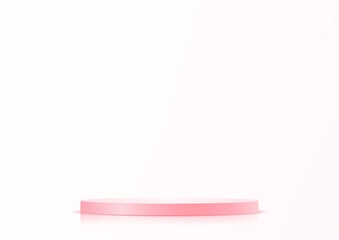 Obraz premium White background vector 3d with Pink podium Space for selling products on the website. Abstract wallpaper design with copy space to display your products. Vector illustration.