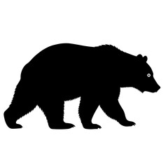 Fototapeta premium Black Bear Silhouette in Simple Illustration Style with Eye in Vector Format for Wildlife Conservation isolated on a transparent background