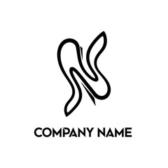 Obraz premium Abstract flowing black line art logo design concept.