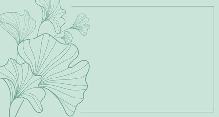 Minimal Pastel Botanical Frame with Ginkgo Line Art