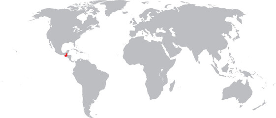 Fototapeta premium Guatemala Highlighted on World Map Vector Design.