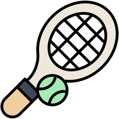 Tennis Racket icon in Filled Line Style