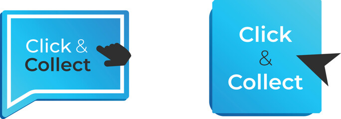Click & Collect Button Icon &ndash; Speech Bubble Style E-commerce Pickup