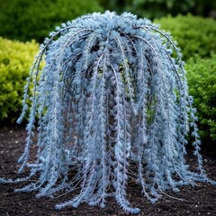 ping form with bluish silver needles Combines weeping habit with