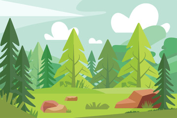 Obraz premium landscape with forest