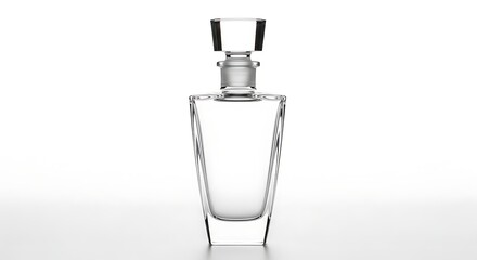 Elegant crystal decanter with geometric stopper for refined barware display