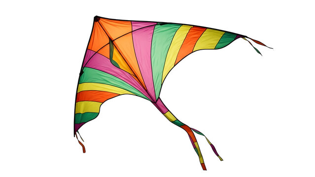 A colorful kite isolated on transparent background