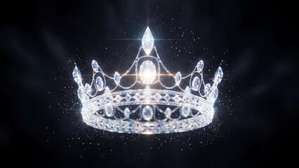 Luxury diamond crown isolated on dark background