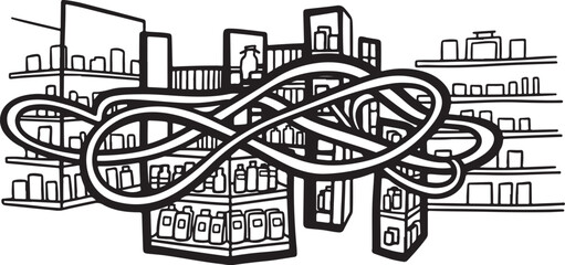 Naklejka premium Infographic of a city with a knot in front