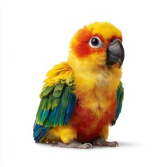 Fototapeta premium Vibrant action of a colorful parrot exotic environment wildlife photography close-up view nature's beauty