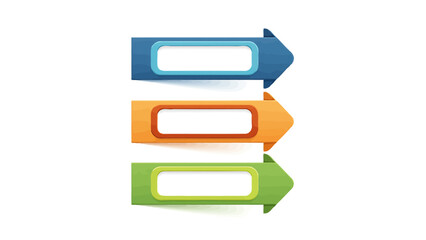 Obraz premium Colorful arrows pointing right with blank text boxes for infographics