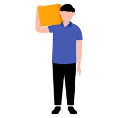 Delivery Person a Package Illustration