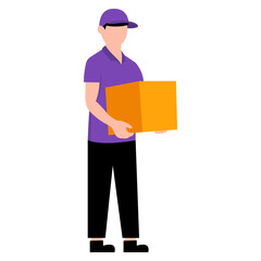 Delivery Person a Package Illustration