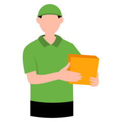 Delivery Person a Package Illustration