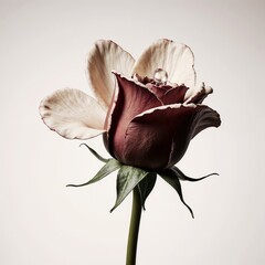 red rose on a white background