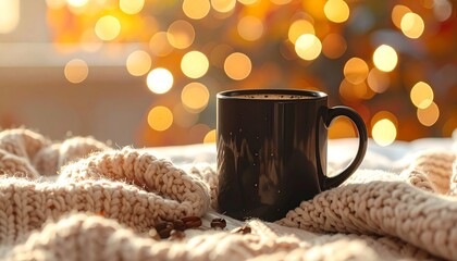A steaming cup of coffee rests elegantly on a rustic wooden table set against a warm wooden background