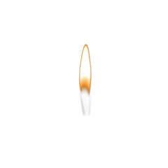 Tall elegant abstract flame on white background, elongated orange outline with soft glowing center, symbolizing growth, aspiration, inner power, and meditative warmth in modern minimal art

