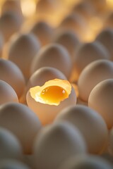 broken egg on a white background