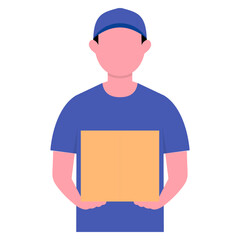 Delivery Person a Package Illustration