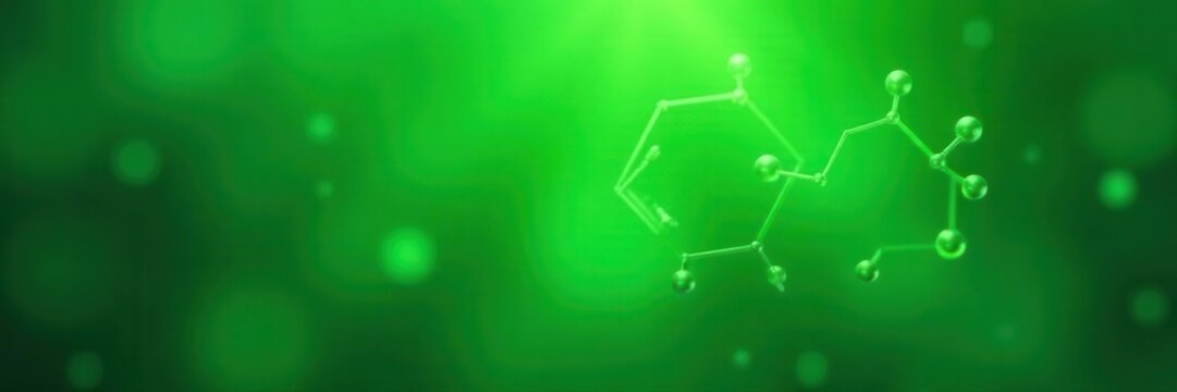Abstract green background with chemical formulas overlay , green technology, compound