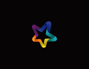 Obraz premium Colorful Abstract Star Logo – Gradient Modern Symbol