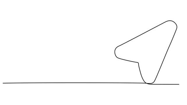 Cursor arrow in one continuous line drawing animation. Cursor icon. Full length single line animation video, Animated continuous one line drawing of a cursor arrow. Minimalist vector motion