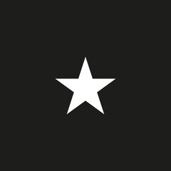 White Star Icon on Black Background, Minimal Symbol, Rating, Favorite, Award Concept.