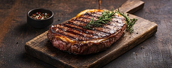 grilled salmon steak with rosemary