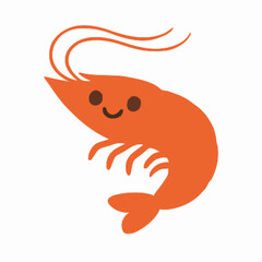 Shrimp vector clipart art illustration solid white background 